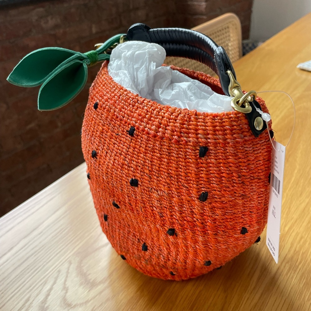 Clare V for Anthropologie strawberry straw bag